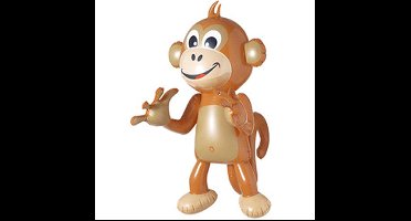 Opblaasbaar aapje - bruin - 50 cm - opblaasartikelen van dieren - apen - jungle - party