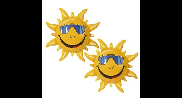 Opblaasbare zon - 5x - 60 cm - Hawaii/Tropisch thema feest decoratie