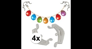 Ophangsysteem klemmen - 4x stuks - voor slingers/ballonnen - Hoekklemmen