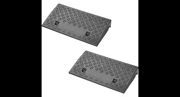Oprijblok - zwart - kunststof - 50x27x7 cm - met kabeldoorvoer