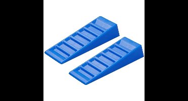 Oprijblokken - set van 2x - blauw - kunststof - 14.5 x 41.5 x 7.5 cm