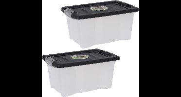 Opslagbak/opbergdoos/organizer - 5x - met deksel - kunststof - 9 Liter