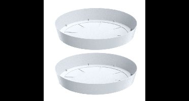 Opvangschaal/onderschaal bloempot/plantenpot - 3x - wit - rond - Dia 27 cm
