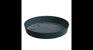 Opvangschaal/onderschaal bloempot/plantenpot - antraciet - rond - Dia 12,5 cm