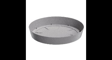 Opvangschaal/onderschaal bloempot/plantenpot - lichtgrijs - rond - Dia 12,5 cm