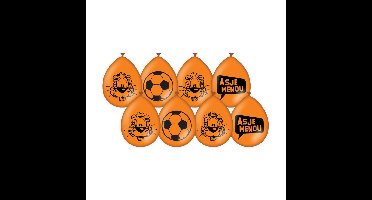 Oranje Loeki de Leeuw Asjemenou ballonnen 8 stuks 30 cm