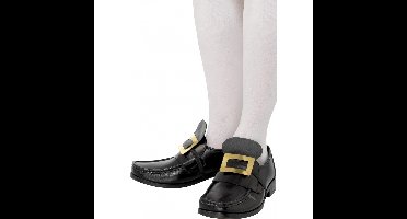 Ouderwetse schoen gespen - 2x - goud - met elastieken band - Historische verkleed accessoires
