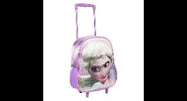 Paarse 3D Elsa Frozen weekendtas/trolley voor meisjes 31 x 25 cm