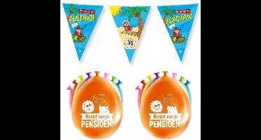 Paperdreams pensioen feest set - Ballonnen & vlaggenlijnen - 17x stuks