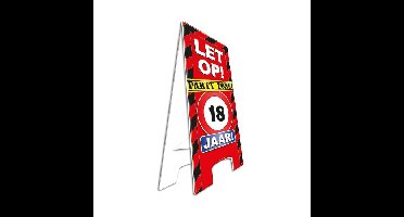 Paperdreams Waarschuwingsbord 18 jaar - karton - 58 cm - 18e verjaardag verseiering