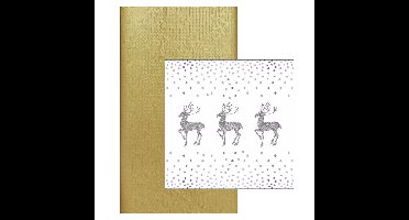 Papieren tafelkleed/tafellaken goud inclusief kerst servetten