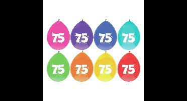Party Ballonnen 75 jaar - leeftijd verjaardag - 24x stuks - 29 cm - versiering/feestartikelen