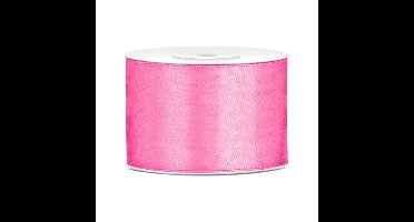 Partydeco Cadeaulint - roze - 5 cm x 25 meter - satijn - sierlint - inpakken - decoratie