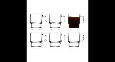 Pasabahce Koffie/thee glazen Cameron - set 6x stuks - transparant glas - 320 ml