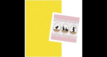 Pasen tafel dekken decoratie set - geel tafelkleed 138 x 220 cm - en 20x paas thema servetten