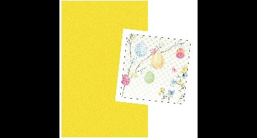 Pasen tafel dekken decoratie set - geel tafelkleed 138 x 220 cm - en 20x paas thema servetten