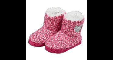 Peuter sloffen/pantoffels met hart - hoog model - roze - maat 27-28