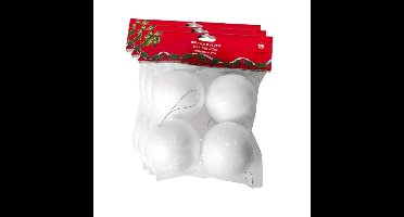 Piepschuim ballen/bollen - 12x stuks - D7 cm - met lusjes - DIY hobby/decoratie balletjes