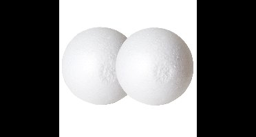 Piepschuim ballen/bollen - 2x - D15 cm - wit - DIY hobby/decoratie bal