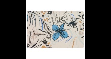 Placemat/onderlegger - 1x - blad/bloem motief - 44 x 28 cm - tafeldecoratie