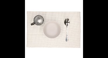 Placemats - 12x stuks - wit - polyester - 45 x 30 cm
