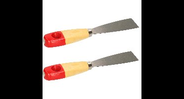 Plamuurmes - 2x - werkbreedte 30 mm - conisch geslepen staal - houten greep