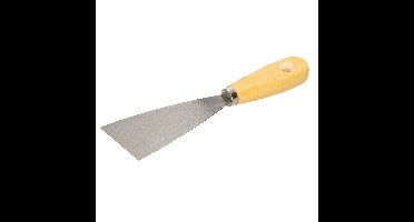 Plamuurmes - werkbreedte 60 mm - conisch geslepen staal - houten greep