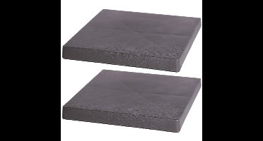 Planten trolley/multiroller - 2x - vierkant - antraciet - kunststof - 30 cm