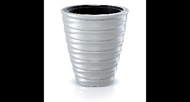 Plantenpot/bloempot Design Waves - buiten/binnen - kunststof - wit - D38 x H38 cm - binnenpot