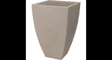 Plantenpot/bloempot Dunes - Tuin - stevig kunststof - zand/beige - D40 x H60 cm