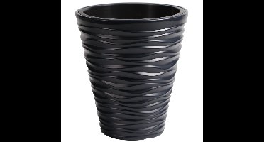 Plantenpot/bloempot Sand Dunes - buiten/binnen - kunststof - antraciet - D30 x H33 cm