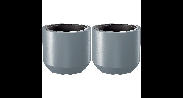 Plantenpot/bloempot Sevilla - 2x - buiten/binnen - kunststof - lichtgrijs - D30 x H29 cm