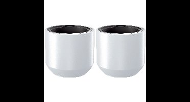 Plantenpot/bloempot Sevilla - 2x - buiten/binnen - kunststof - wit - D47 x H46 cm