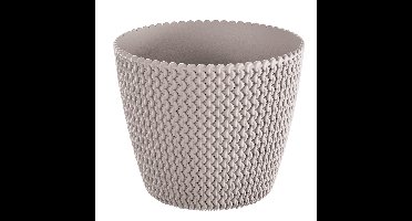 Plantenpot/bloempot Splofy - taupe - kunststof - D16 x H13 cm - binnen/buiten
