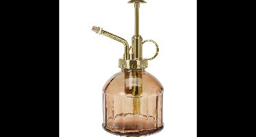 Plantenspuit - water vernevelaar - glas - oranje/goud - 16 cm - vintage look