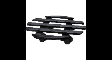 Plantentrolley - hout - donkergrijs - rond - D28 cm - 50 kilo