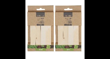 Plantetiketten / platenlabels - 2x - 24x - hout - 15 x 2 cm - steeketiketten