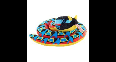 Pluche adder knuffel slang - meerkleurig - 91 cm - reptielen knuffeldieren