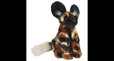 Pluche bruine Afrikaanse wilde hond/hyenahond knuffel - 28 cm - Dieren knuffels