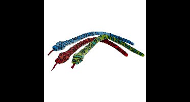 Pluche knuffel dieren Slang camouflage print rood van 120 cm