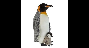 Pluche koningspinguin knuffel met kuiken - 50 cm - pinguins
