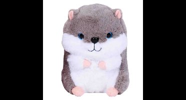 Pluche speelgoed knuffeldier Grijze hamster van 19 cm