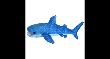 Pluche walvishaai knuffel - blauw - 35 cm - speelgoed zeedieren