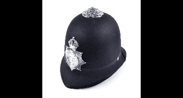 Politie/agent verkleed helm - zwart - satijnen stof - voor kinderen