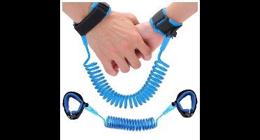 Polsband ouder en kind - blauw - L43/165 cm - polskoord - tuigje voor kinderen