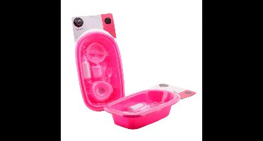 Poppen speelgoed badset 8 delig roze