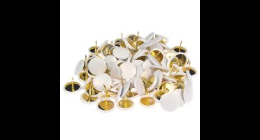 Prikbord punaises - set 480x stuks - wit - metaal/plastic - kantoor artikelen - platte kop