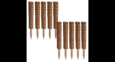 Pro garden plantenstok kokos - 10x - eucalyptushout - D4,5 x H40 cm - plantensteun