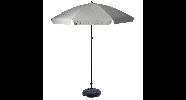 Pro Garden tuin Parasol Kreta - kantelbaar - D200 cm - grijs - waterafstotend - incl parasolvoet