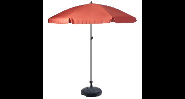 Pro Garden tuin Parasol Kreta - kantelbaar - D200 cm - rood - waterafstotend - incl parasolvoet